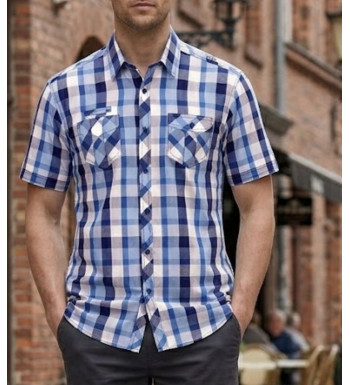 Winchester Tillman2 - Chemise Ajustée Carreaux Bleu Marine