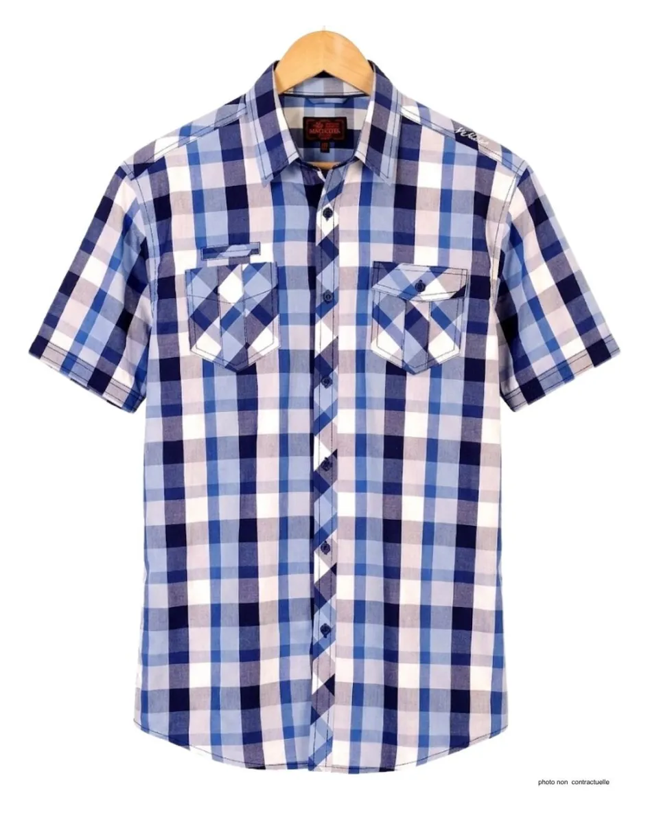 Winchester Tillman2 - Chemise Ajustée Carreaux Bleu Marine