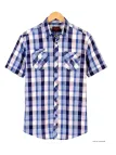 Winchester Tillman2 - Chemise Ajustée Carreaux Bleu Marine