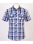 Winchester Tillman2 - Chemise Ajustée Carreaux Bleu Marine