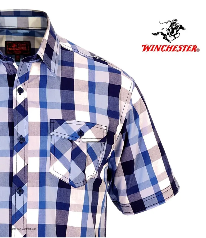 Winchester Tillman2 - Chemise Ajustée Carreaux Bleu Marine