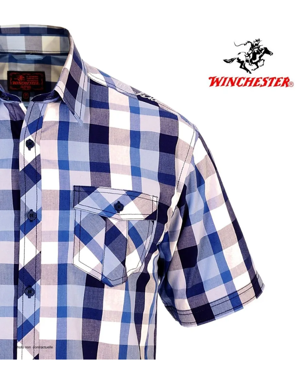 Winchester Tillman2 - Chemise Ajustée Carreaux Bleu Marine