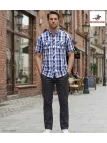 Winchester Tillman2 - Chemise Ajustée Carreaux Bleu Marine
