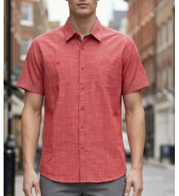 Winchester Tubac1 - Chemise Coton Corail & Détails Chambray