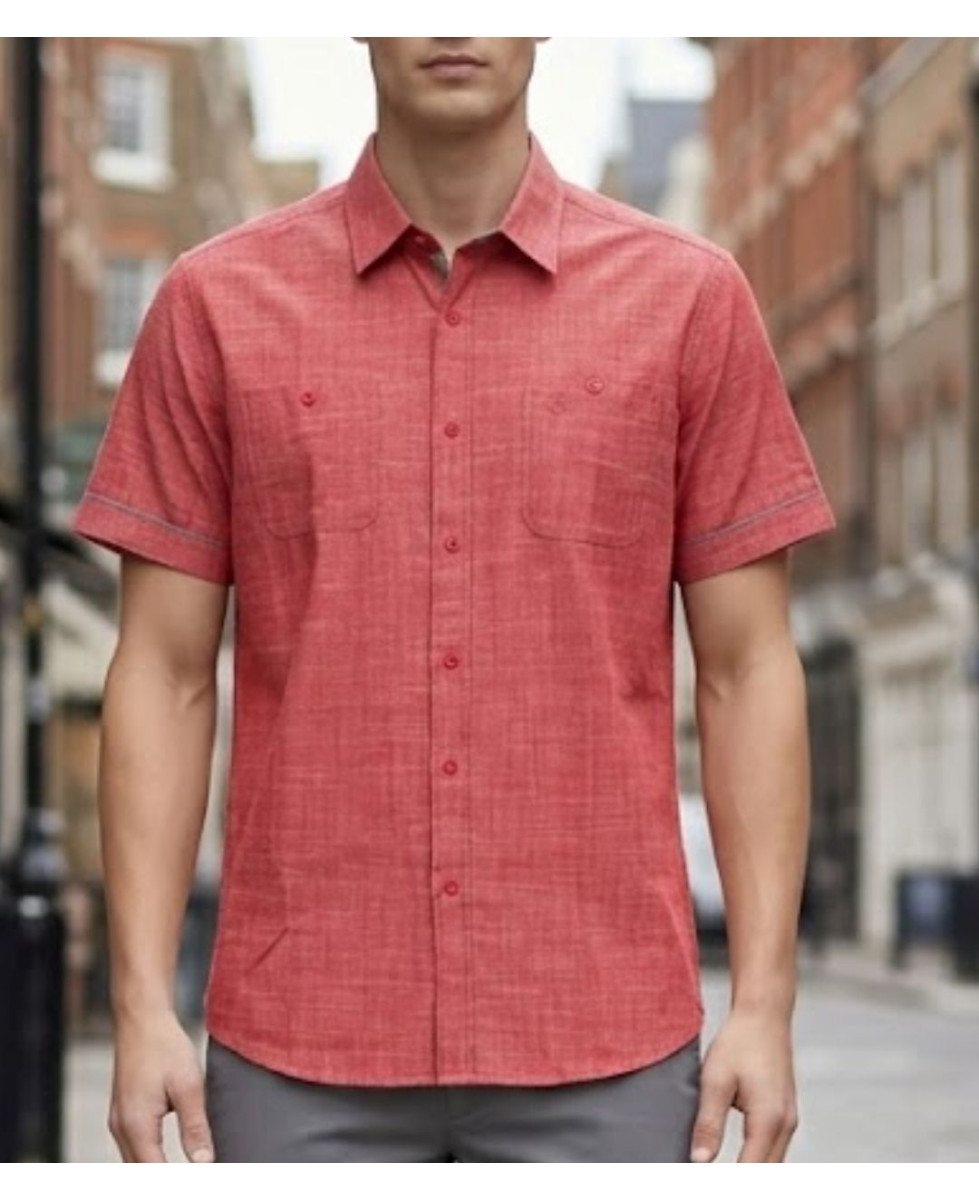 Winchester Tubac1 - Chemise Coton Corail & Détails Chambray
