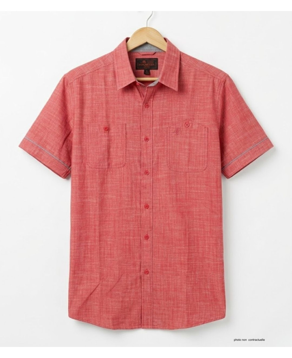Winchester Tubac1 - Chemise Coton Corail & Détails Chambray