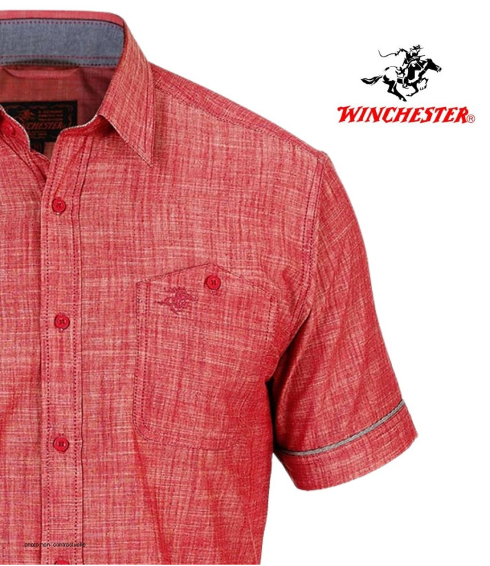 Winchester Tubac1 - Chemise Coton Corail & Détails Chambray