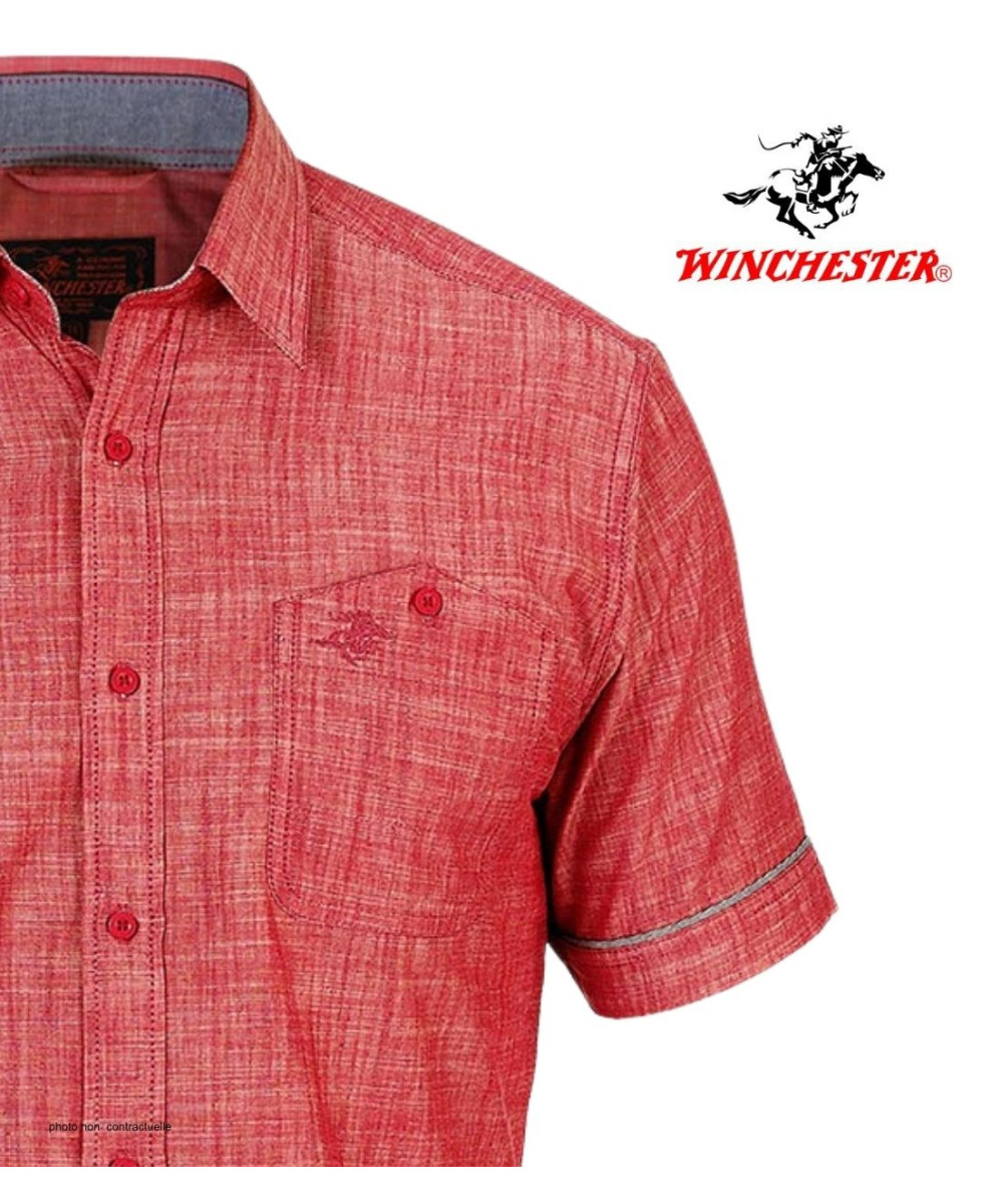Winchester Tubac1 - Chemise Coton Corail & Détails Chambray