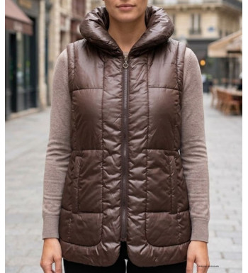 AXONE Inspiration Nature - Gilet sans manches matelassé marron