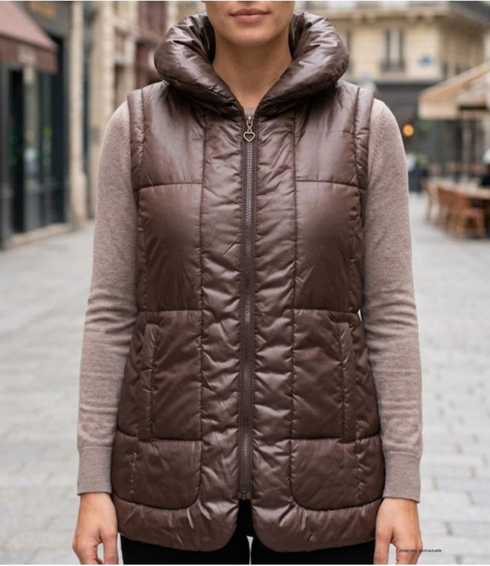 AXONE Inspiration Nature - Gilet sans manches matelassé marron