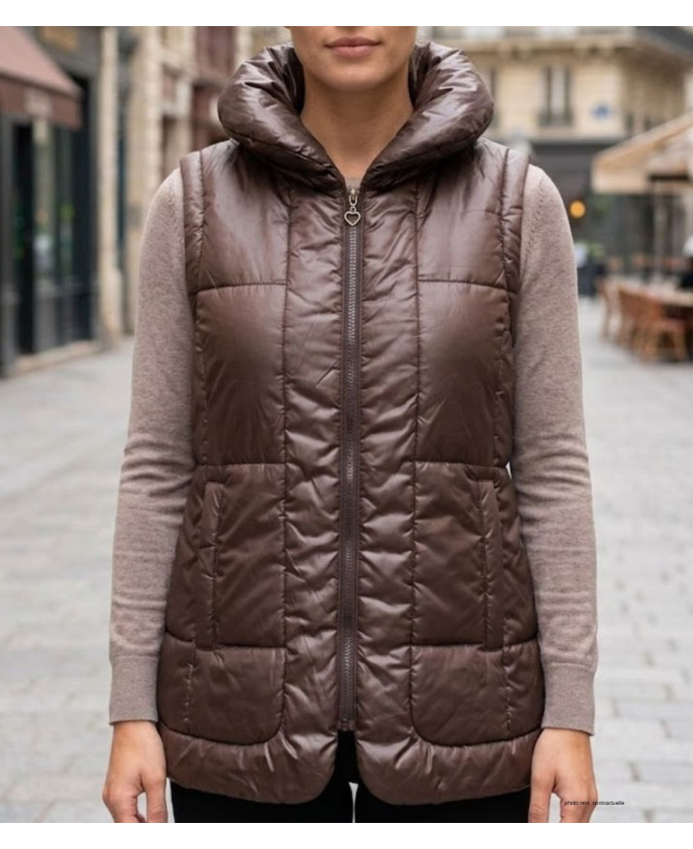 AXONE Inspiration Nature - Gilet sans manches matelassé marron