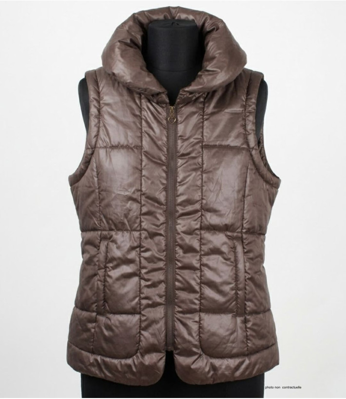 AXONE Inspiration Nature - Gilet sans manches matelassé marron