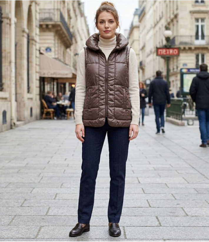 AXONE Inspiration Nature - Gilet sans manches matelassé marron