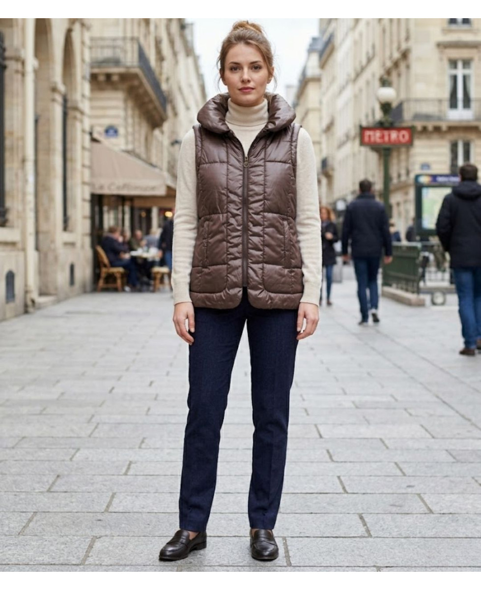 AXONE Inspiration Nature - Gilet sans manches matelassé marron