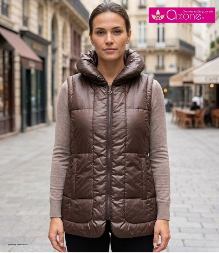 AXONE Inspiration Nature - Gilet sans manches matelassé marron