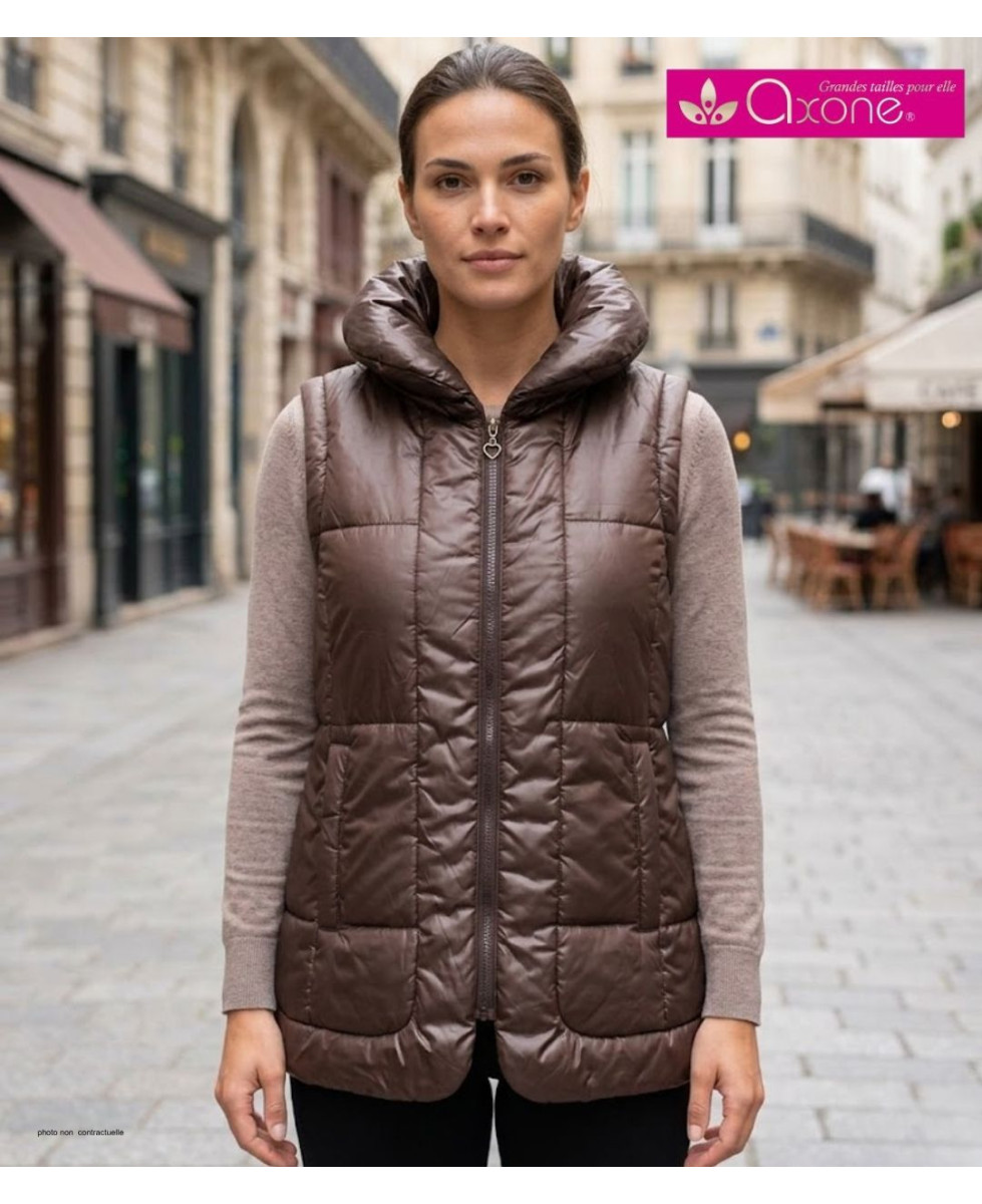 AXONE Inspiration Nature - Gilet sans manches matelassé marron