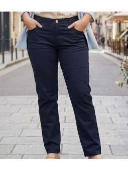 AXONE Balade - Pantalon Bleu Marine en coton stretch