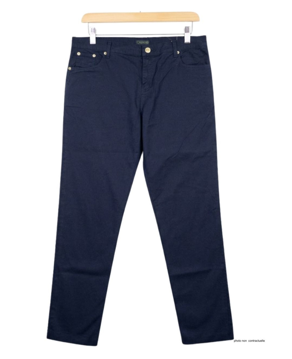 AXONE Balade - Pantalon Bleu Marine en coton stretch