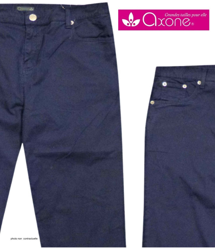 AXONE Balade - Pantalon Bleu Marine en coton stretch