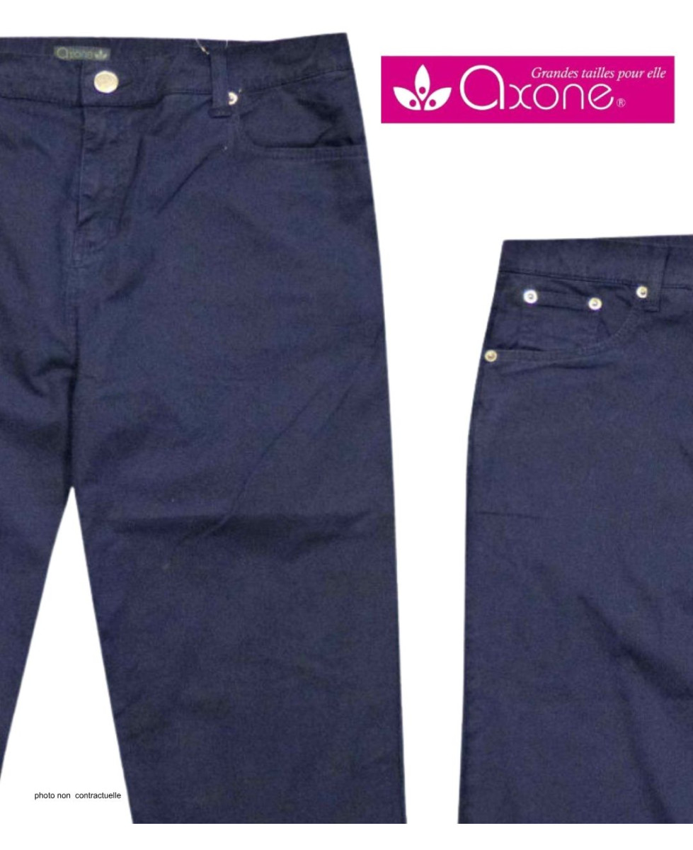 AXONE Balade - Pantalon Bleu Marine en coton stretch