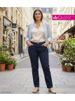 AXONE Balade - Pantalon Bleu Marine en coton stretch