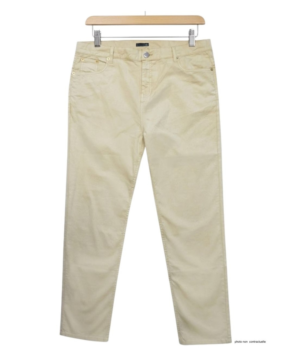 AXONE Balade - Pantalon Beige en toile gabardine stretch