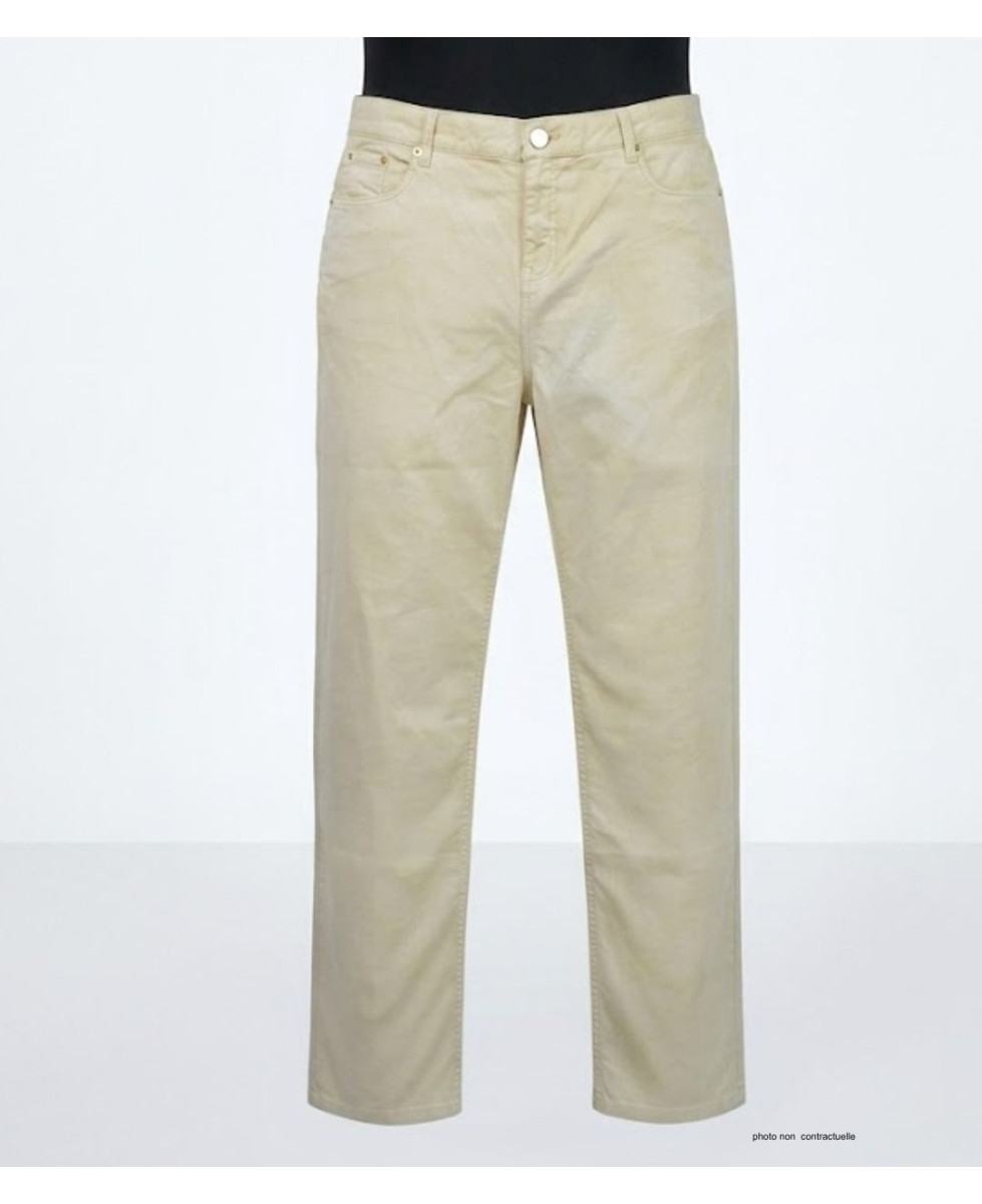 AXONE Balade - Pantalon Beige en toile gabardine stretch