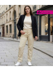 AXONE Balade - Pantalon Beige en toile gabardine stretch