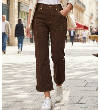 AXXANO AH1161M : Pantacourt femme extensible et confortable