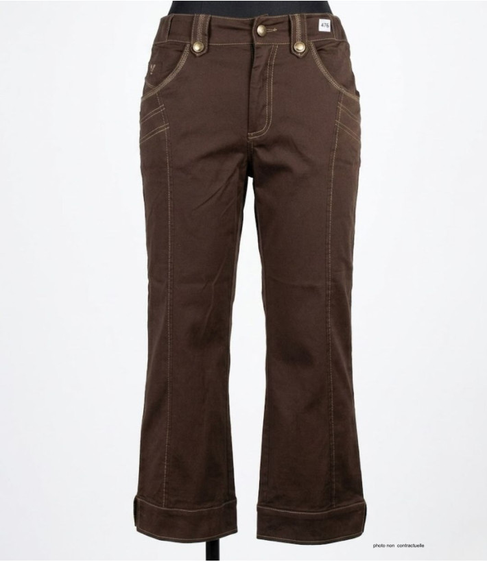 AXXANO AH1161M : Pantacourt femme extensible et confortable