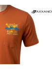AXXANO AE1142O : Tee-shirt homme orange avec poche poitrine