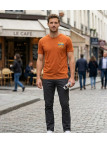 AXXANO AE1142O : Tee-shirt homme orange avec poche poitrine