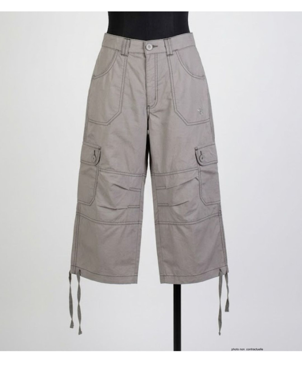 AXXANO AE1161G : Pantacourt Femme Gris 100% Coton