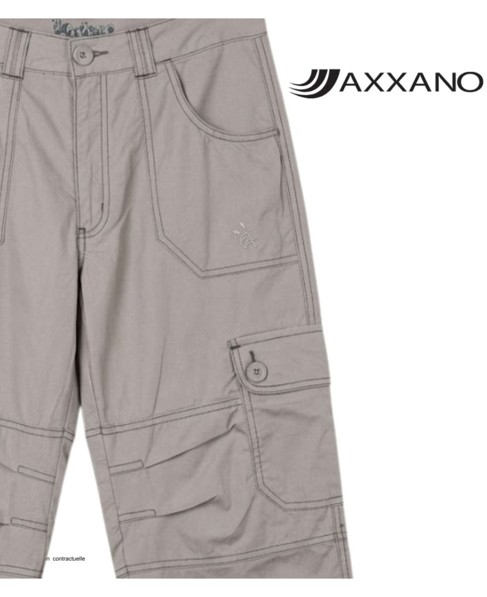 AXXANO AE1161G : Pantacourt Femme Gris 100% Coton