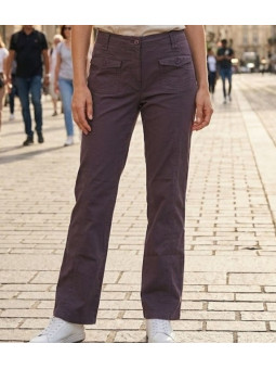 AXXANO AH1162R : Pantalon Femme Violet Raisin Stretch