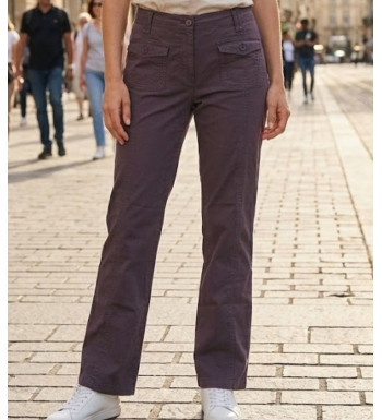 AXXANO AH1162R : Pantalon Femme Violet Raisin Stretch