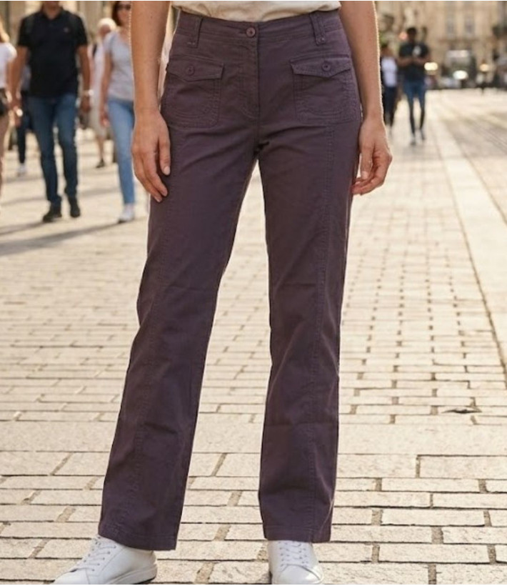 AXXANO AH1162R : Pantalon Femme Violet Raisin Stretch