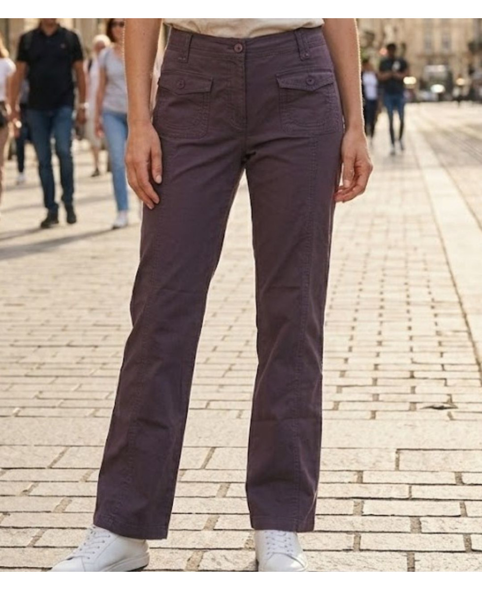 AXXANO AH1162R : Pantalon Femme Violet Raisin Stretch