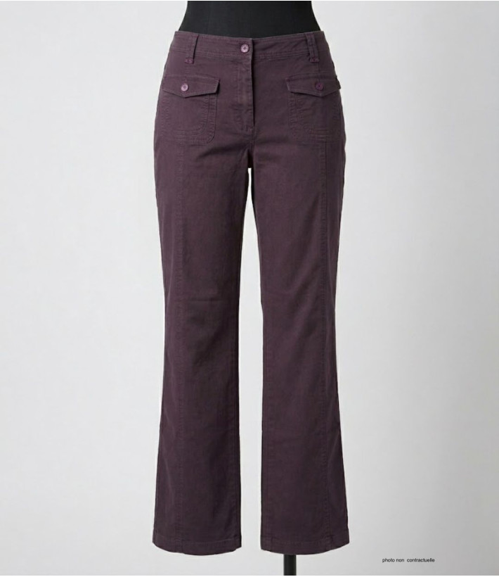 AXXANO AH1162R : Pantalon Femme Violet Raisin Stretch