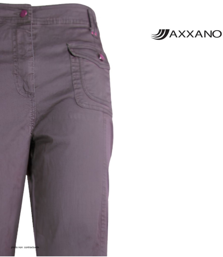 AXXANO AH1162R : Pantalon Femme Violet Raisin Stretch