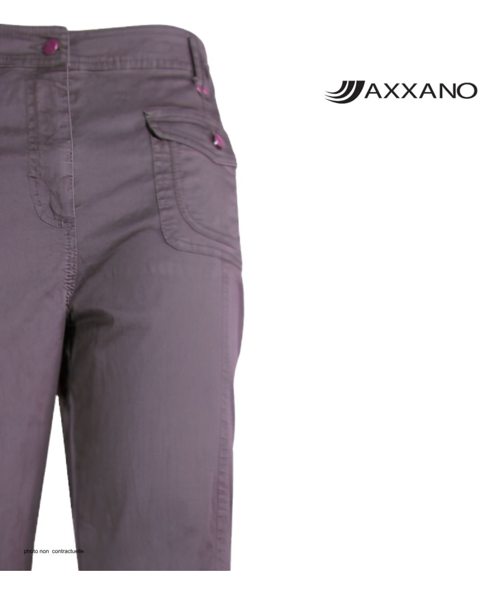AXXANO AH1162R : Pantalon Femme Violet Raisin Stretch