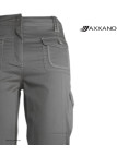 AXXANO AH1163G : Pantacourt Femme Gris Stretch Coton