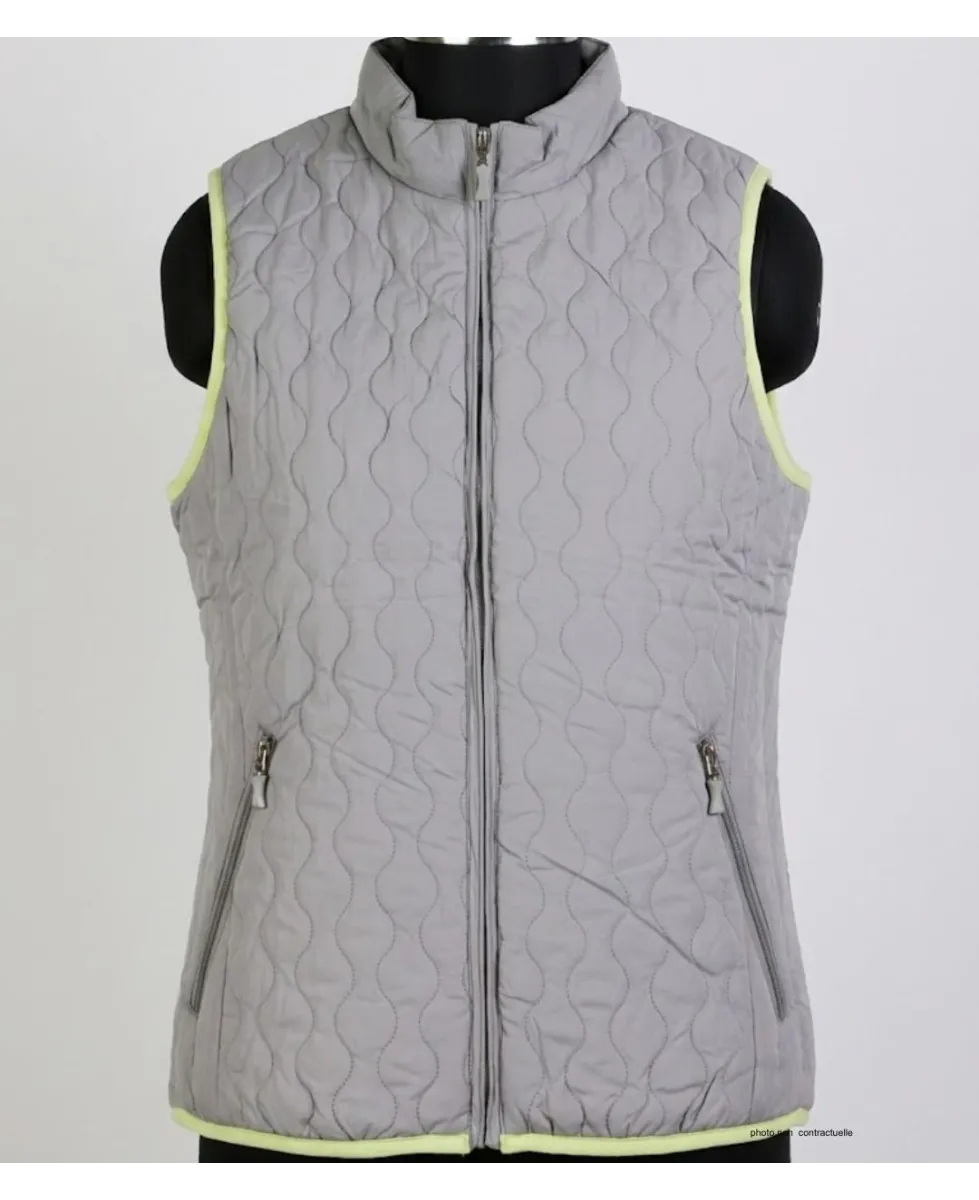 AXXANO AH1170G : Gilet Sans Manches Gris et Anis Femme