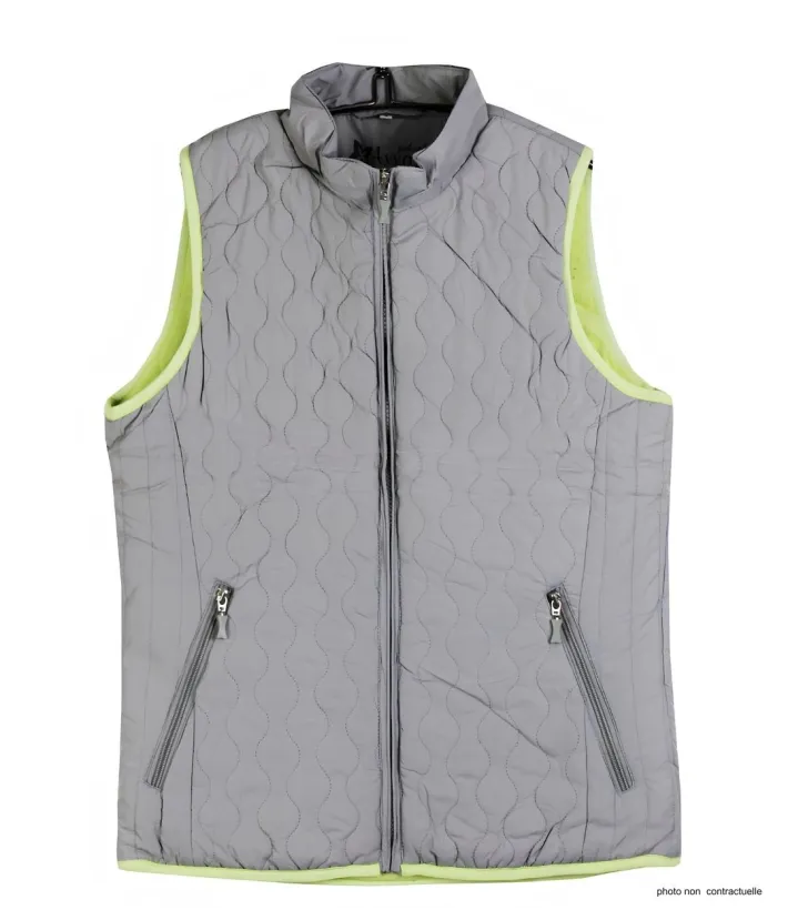 AXXANO AH1170G : Gilet Sans Manches Gris et Anis Femme