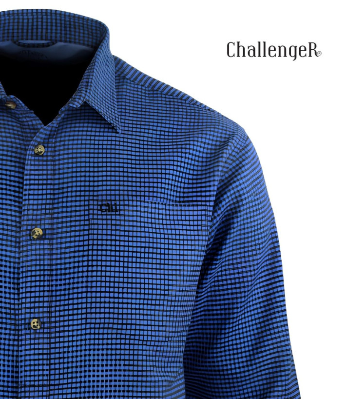 CHALLENGER TIBAULT1 : Chemise Homme Flanelle Coton Bleu Noir