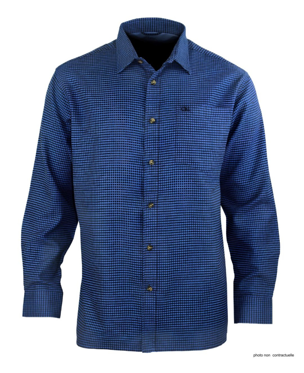 CHALLENGER TIBAULT1 : Chemise Homme Flanelle Coton Bleu Noir