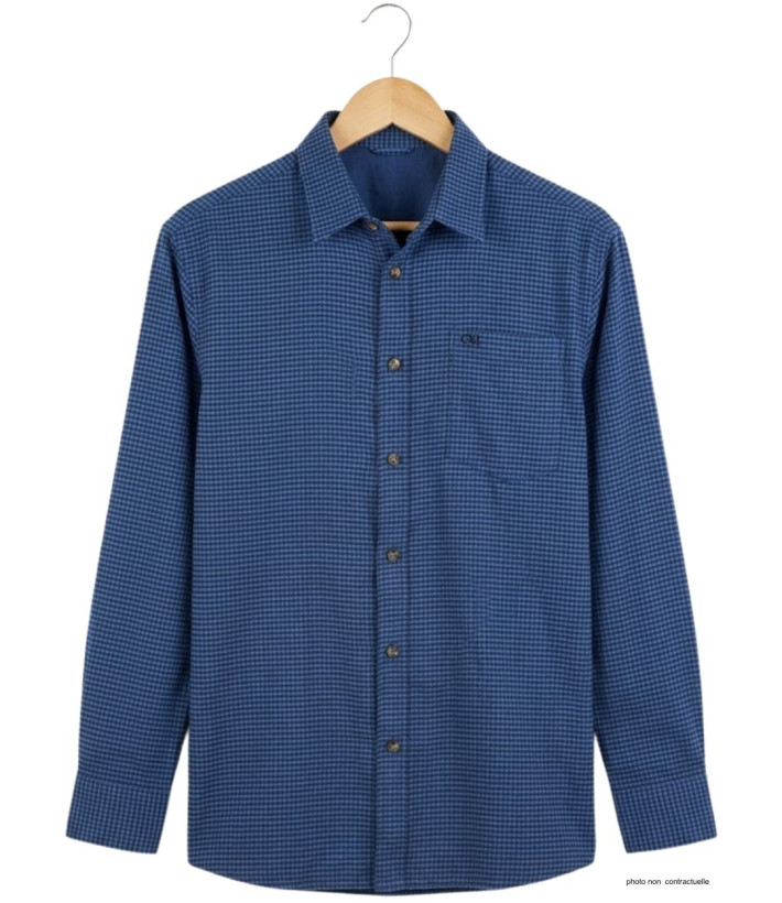 CHALLENGER TIBAULT1 : Chemise Homme Flanelle Coton Bleu Noir