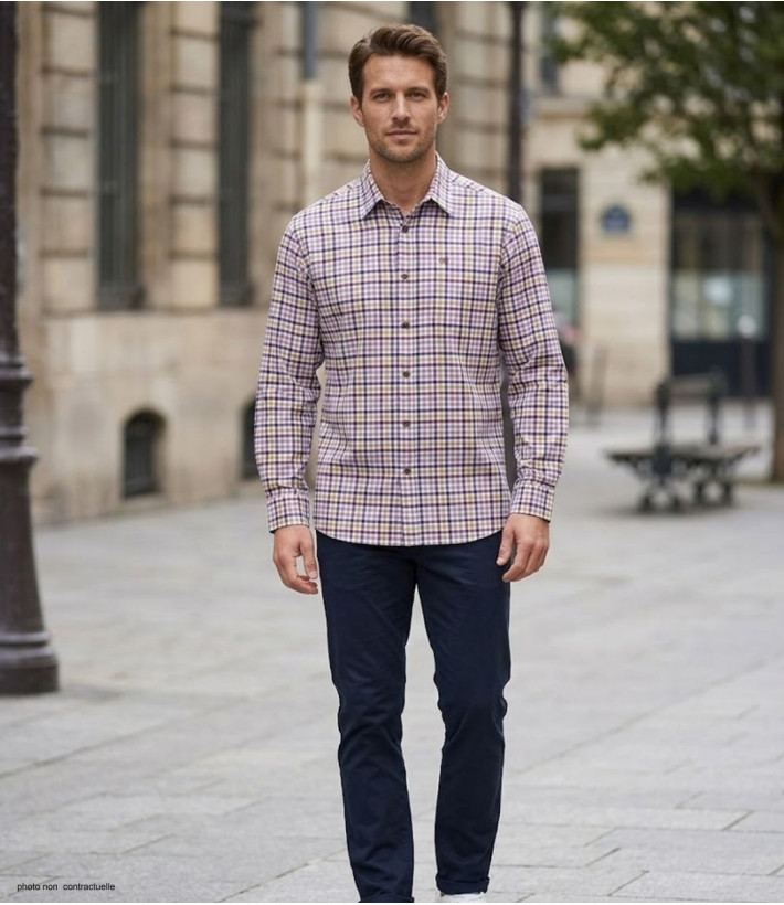 CHALLENGER TINTIN1 - Chemise Flanelle Homme Chaude & Confort