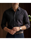 CHALLENGER TOURNI1 - Chemise Imprimée Noire et Bordeaux Homme