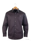 CHALLENGER TOURNI1 - Chemise Imprimée Noire et Bordeaux Homme